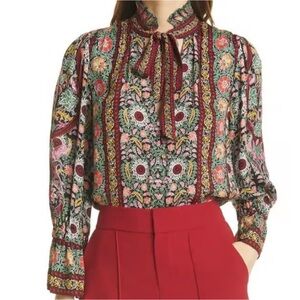 Alice + Olivia Rielly Tie Neck Top